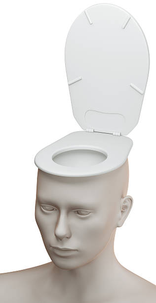 head - toilet stock photo