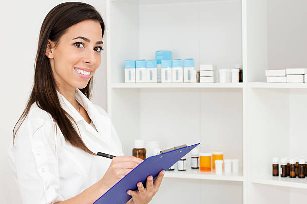 istock Young female pharmacist  portrait 465894212