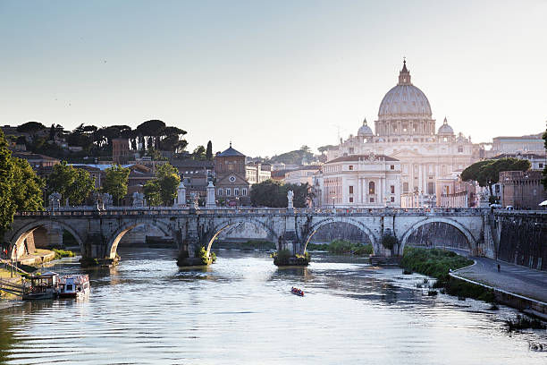 istock Beautiful view from Tiber and St Peter Basilica in Vatican 465894490