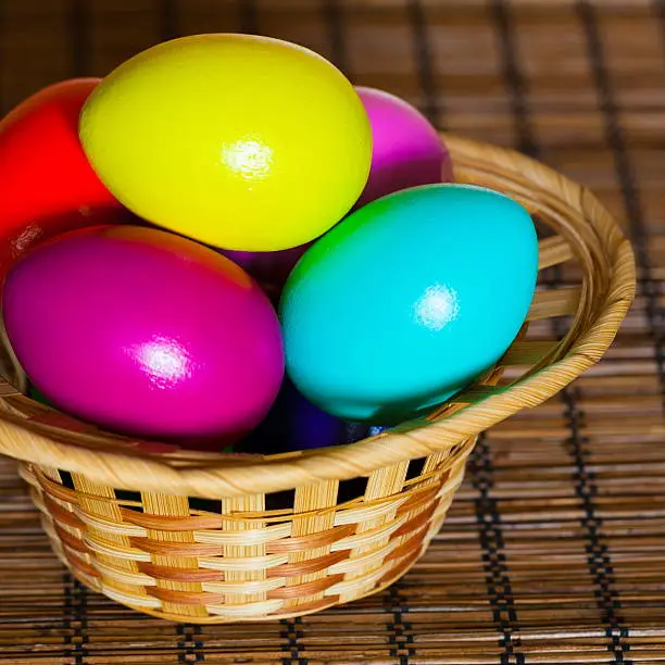 Photo of Easter eggs in basket