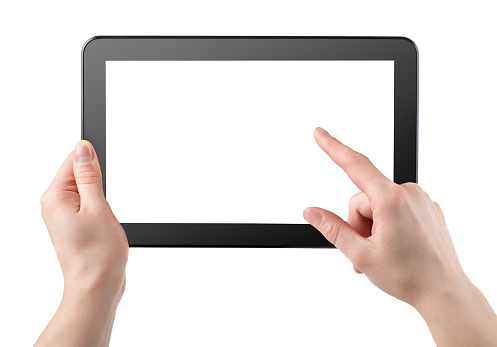 Tablet horizontally isolated on a white background