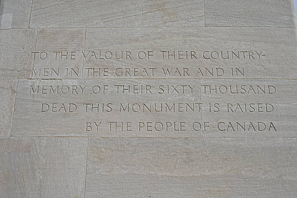 istock Inscription, Canadian War Memorial, Vimy Ridge 465901576