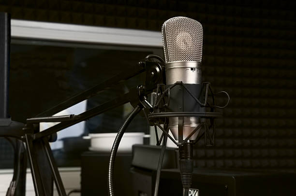 microphone in the radio Studio stock photo