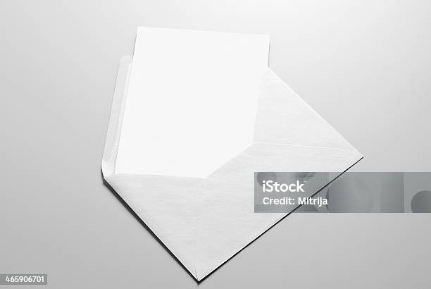 Blank Card And Envelope Stock Photo - Download Image Now - Invitation, Envelope, White Color