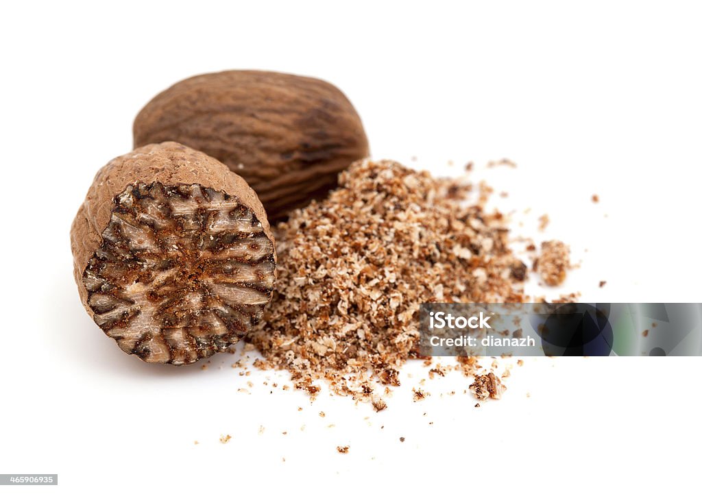 nutmeg isolated on white background Brown Stock Photo