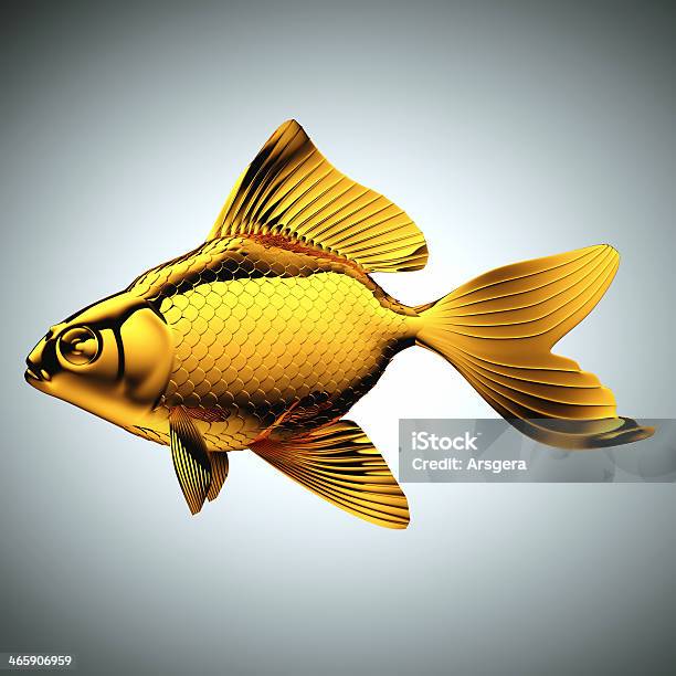 Pesce Rosso In Oro Su Grigio - Fotografie stock e altre immagini di Animale - Animale, Decorazione festiva, Dorato - Colore descrittivo