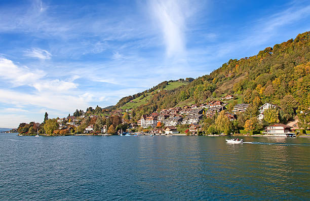 lago di thun - jungfrau region foto e immagini stock