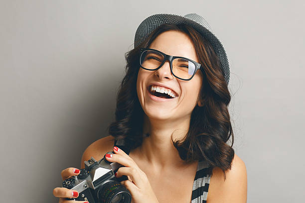 istock Beautiful girl in a hat and glasses. 465907792