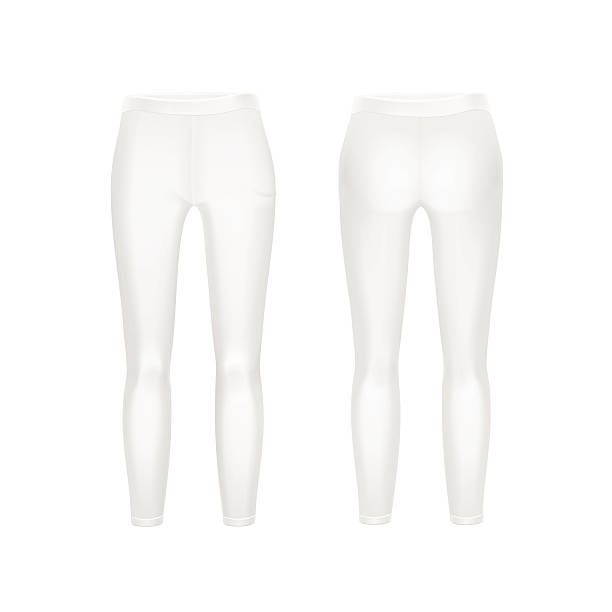 vector white leggings брюки, изолированные на белом фоне - tennis uniform stock illustrations