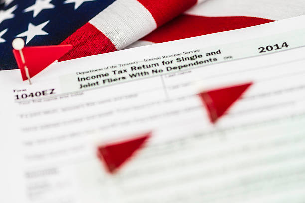 istock Red flags on a US tax form signifying probable audit 465910738