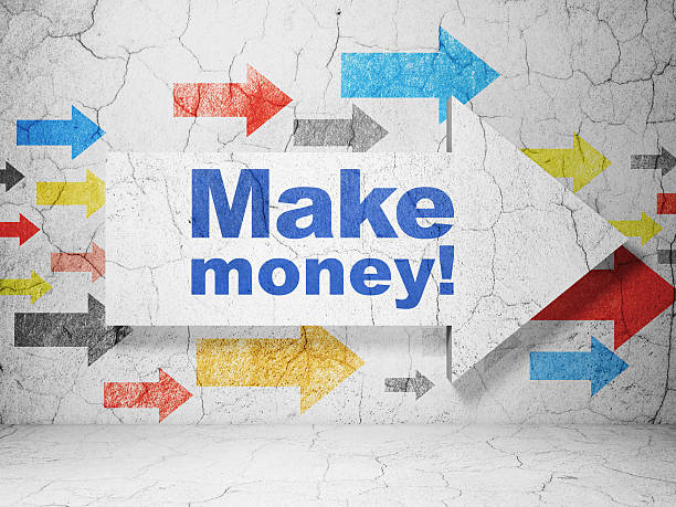 istock Business concept: arrow with Make Money! on grunge wall background 465911037