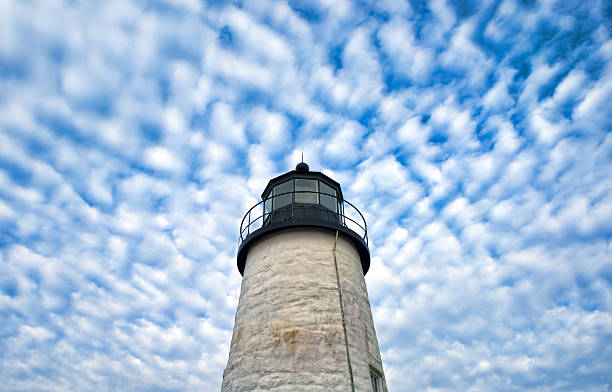 pemaquid point maine lighthouse - maine lighthouse pemaquid peninsula pemaquid point lighthouse zdjęcia i obrazy z banku zdjęć
