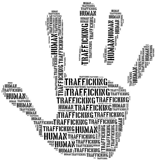 Tag or word cloud human trafficking awareness day related Tag or word cloud human trafficking awareness day related in shape of hand or palm victim advocacy stock pictures, royalty-free photos & images