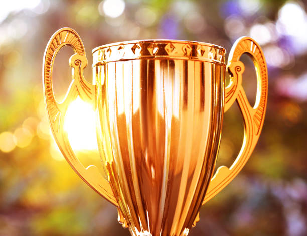 istock Large gold trophy in the sunshine 465914322