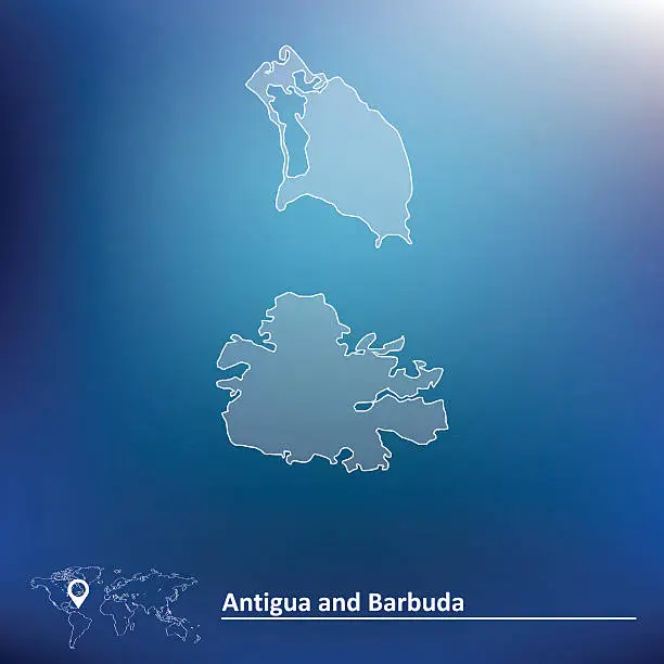 Vector illustration of Map of Antigua and Barbuda