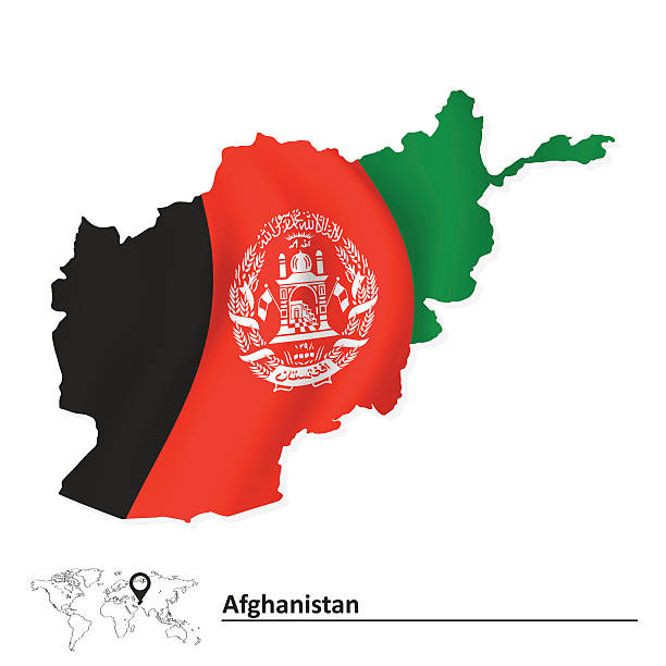 ilustraciones, imágenes clip art, dibujos animados e iconos de stock de mapa con bandera afgana - helmand
