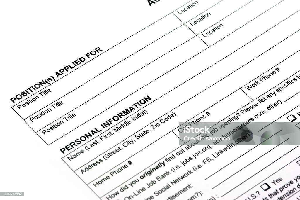 Empty Application Empty Application Form Stock Photo - Download Image Now - Application ...