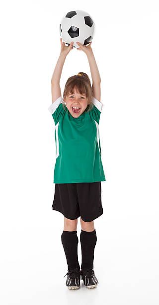 Soccer Girl on White Background stock photo