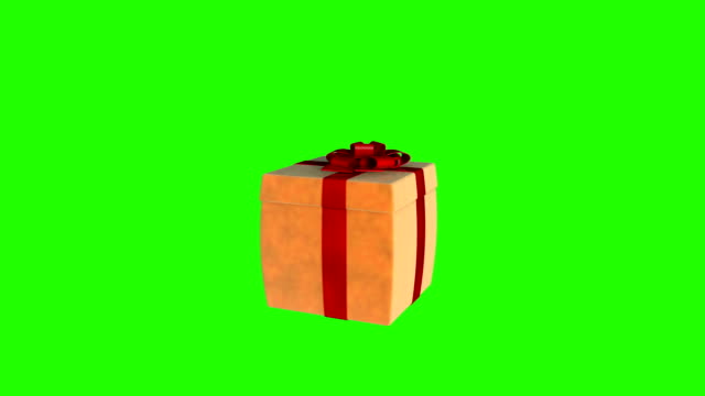 Gift box opening lid to present a virtual product, Green Screen