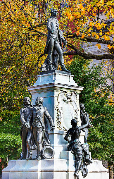 General Lafayette Statue Lafayette Park Autumn Washington DC
