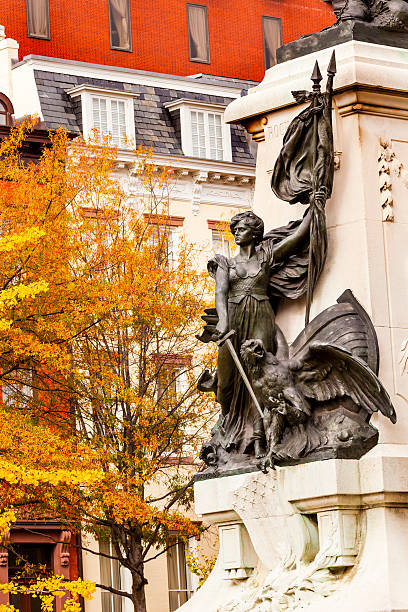 istock Lady Liberty General Rochambeau Statue Lafayette Park Autumn Was 465922514