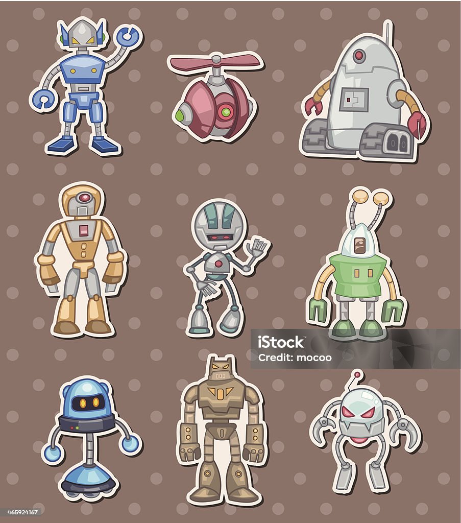 Robot Stickers Stock Illustration - Download Image Now - Activity, Animal,  Animal Antenna - iStock