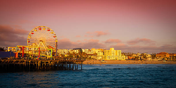 istock Santa Monica Pier illuminated by the sunset 465924419