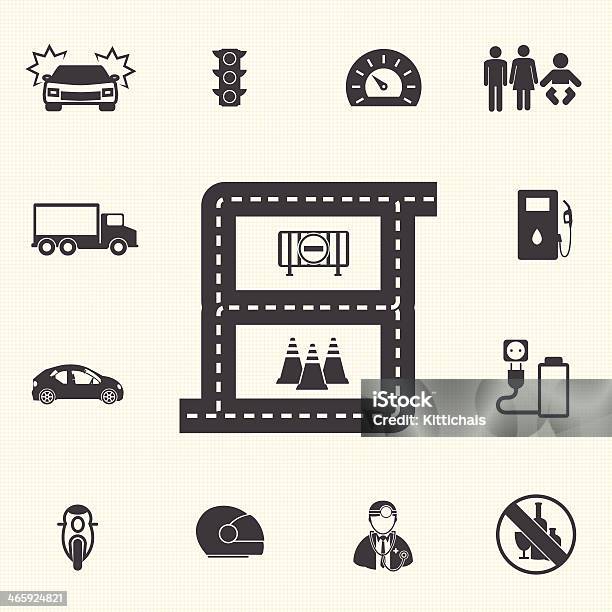 Drive Safety Icons For Infographic Stock Illustration - Download Image Now - Alcohol - Drink, Belt, Car
