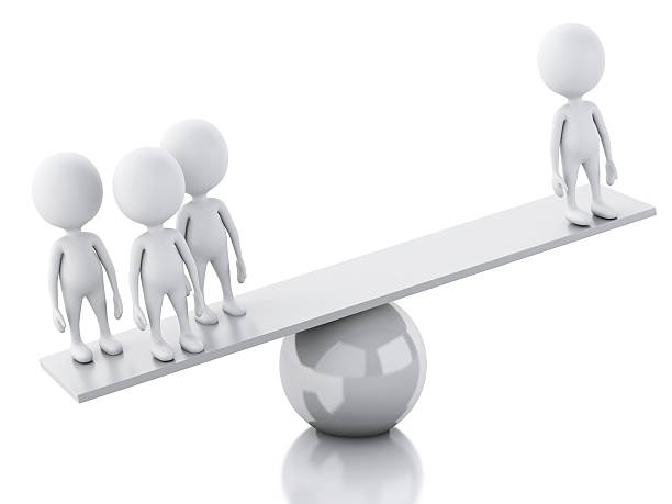 istock 3d white people on a balance. Team concept, isolated white 465926562
