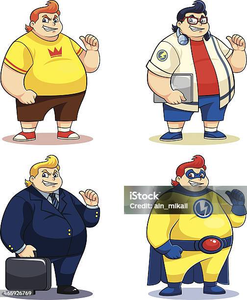 Mr Mais Caracteres - Arte vetorial de stock e mais imagens de Gordo - Gordo, Avatar, Super-Herói