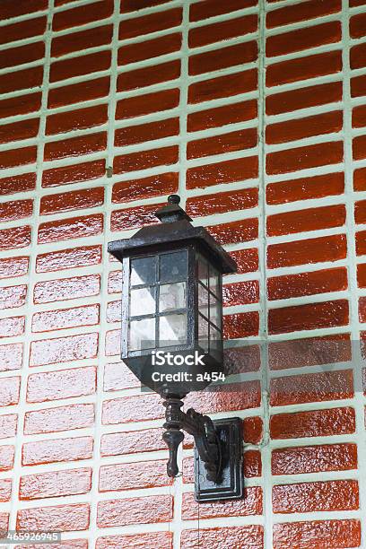 Lamp On The Wall Stock Photo - Download Image Now - Architecture, Brick, Brick Wall