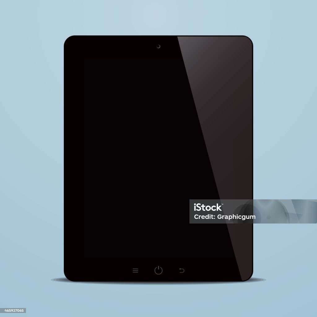 タブレットコンピューターの画面が青色の背景に黒色 - GUIのロイヤリティフリーベクトルアート
