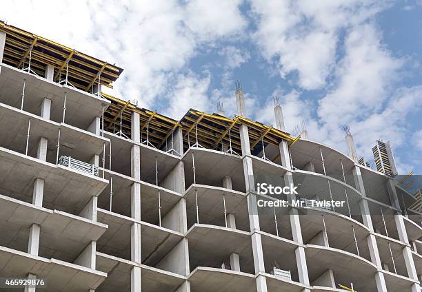 Apartments Building Under Construction Stock Photo - Download Image Now - Apartment, Building Exterior, Built Structure
