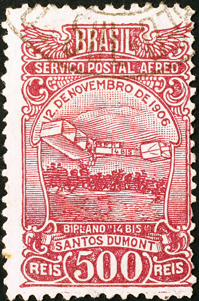 istock Old brazilian stamp celebrating air mail 465931321