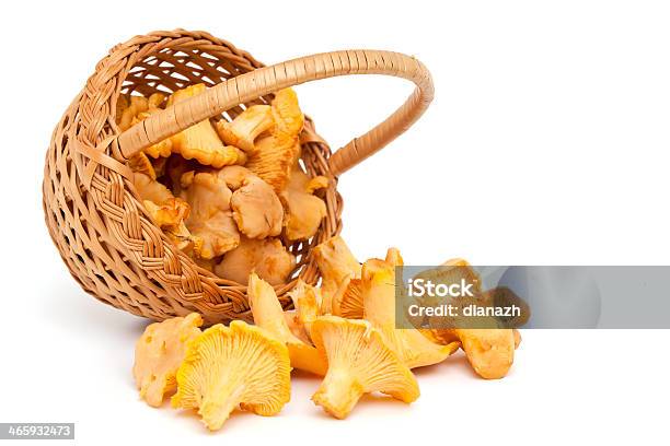 Chanterelle Mushrooms Stock Photo - Download Image Now - Basket, Cut Out, Edible Mushroom