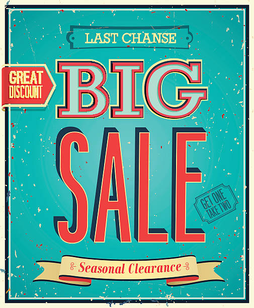Big Sale. Big Sale. Vector Illustration. 1940s style stock illustrations