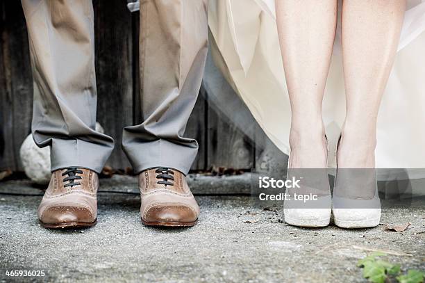 Feet Of Wedding Couple Stock Photo - Download Image Now - Bride, Females, Groom - Human Role