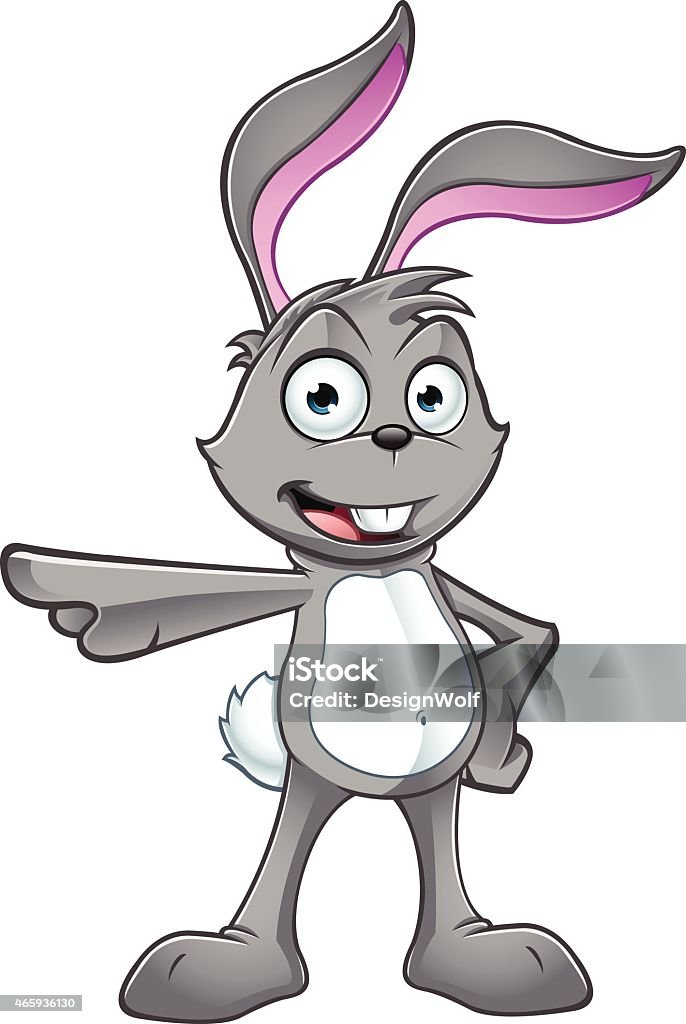 Cartoon Rabbit Pointing Grey Rabbit Pointing Stock Illustration - Download Image Now - 2015 ...
