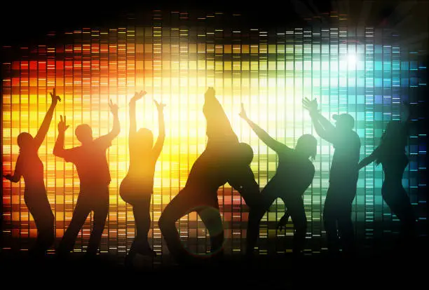 Vector illustration of Dancing people