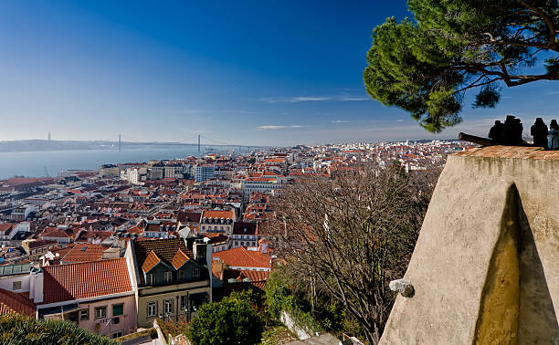 Telhados de Lisboa - fotografia de stock