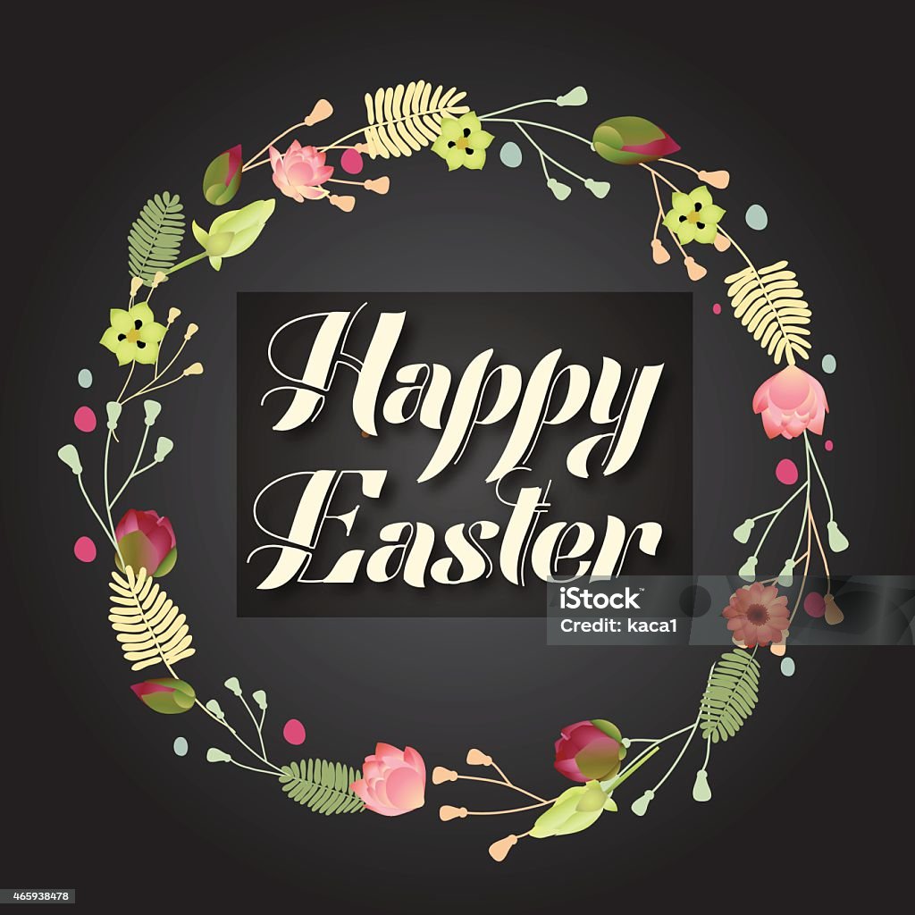 Greeting card, floral background - Illustration Happy Easter greeting card  2015 stock vector