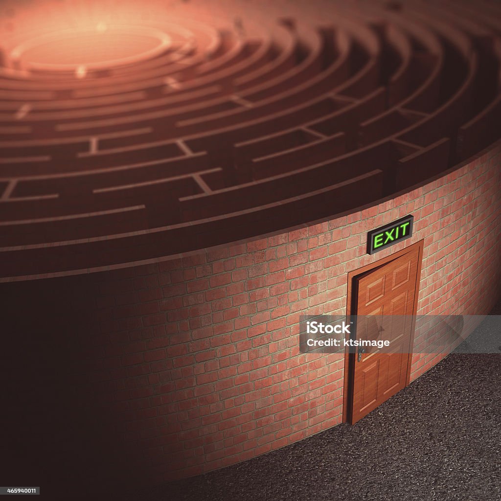 Labyrinth Closure Labyrinth Exit Stock Photo - Download Image Now - Brainstorming, Brick ...