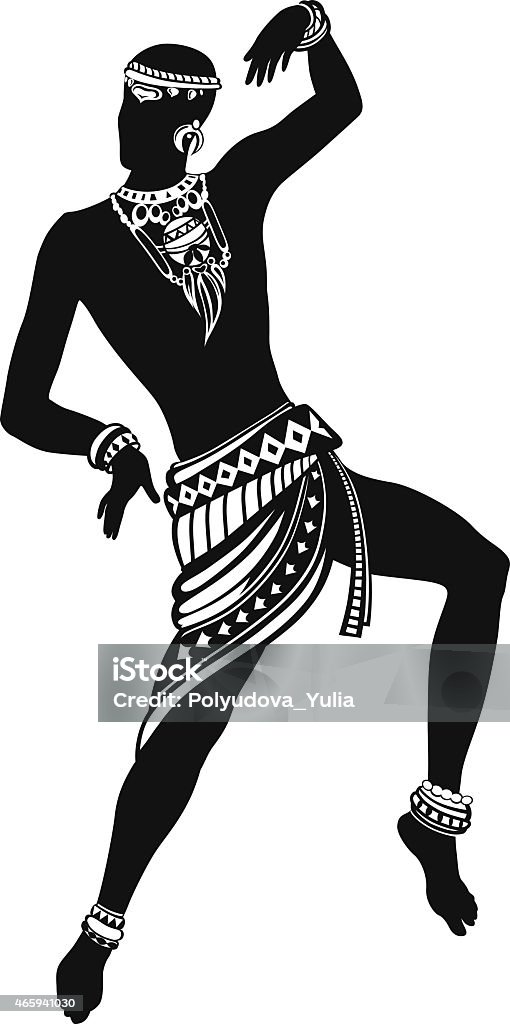 Ethnic dance african man African man in traditional costume dancing ritual dance 2015 stock vector