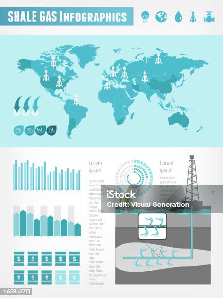 Shale Gas Infographic Template Stock Illustration - Download Image Now - Analyzing, Arrow Symbol, Big Data
