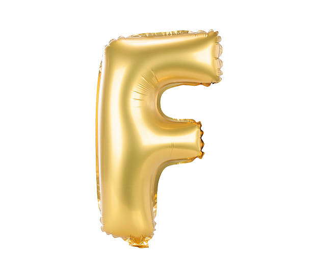 istock Gold balloon font upper case letter F 465942437