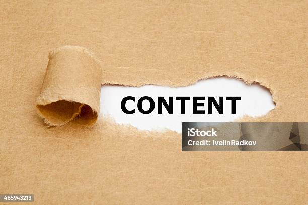 Content Torn Paper Concept Stock Photo - Download Image Now - Article, Blogging, Business