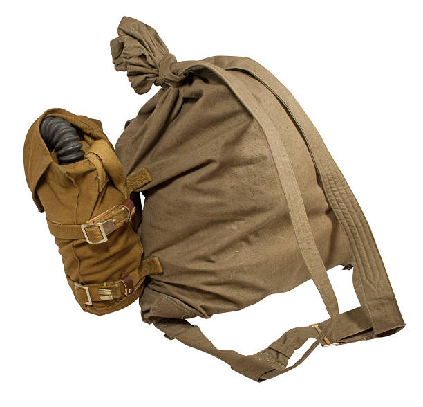 istock Duffel bag and gas mask in pouches 465943245