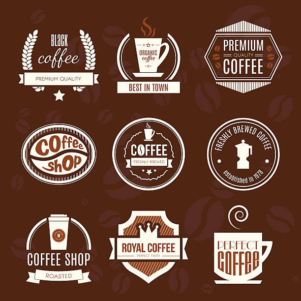 kawiarnia logo kolekcji - design element circle computer graphic coffee stock illustrations