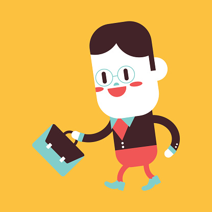 Character Illustration Design Businessman Going To Work Cartoon Stock  Illustration - Download Image Now - iStock