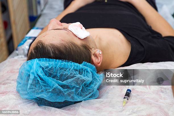 Injections On The Face With Cosmetic Procedures Stock Photo - Download Image Now - 2015, Adult, Aging Process